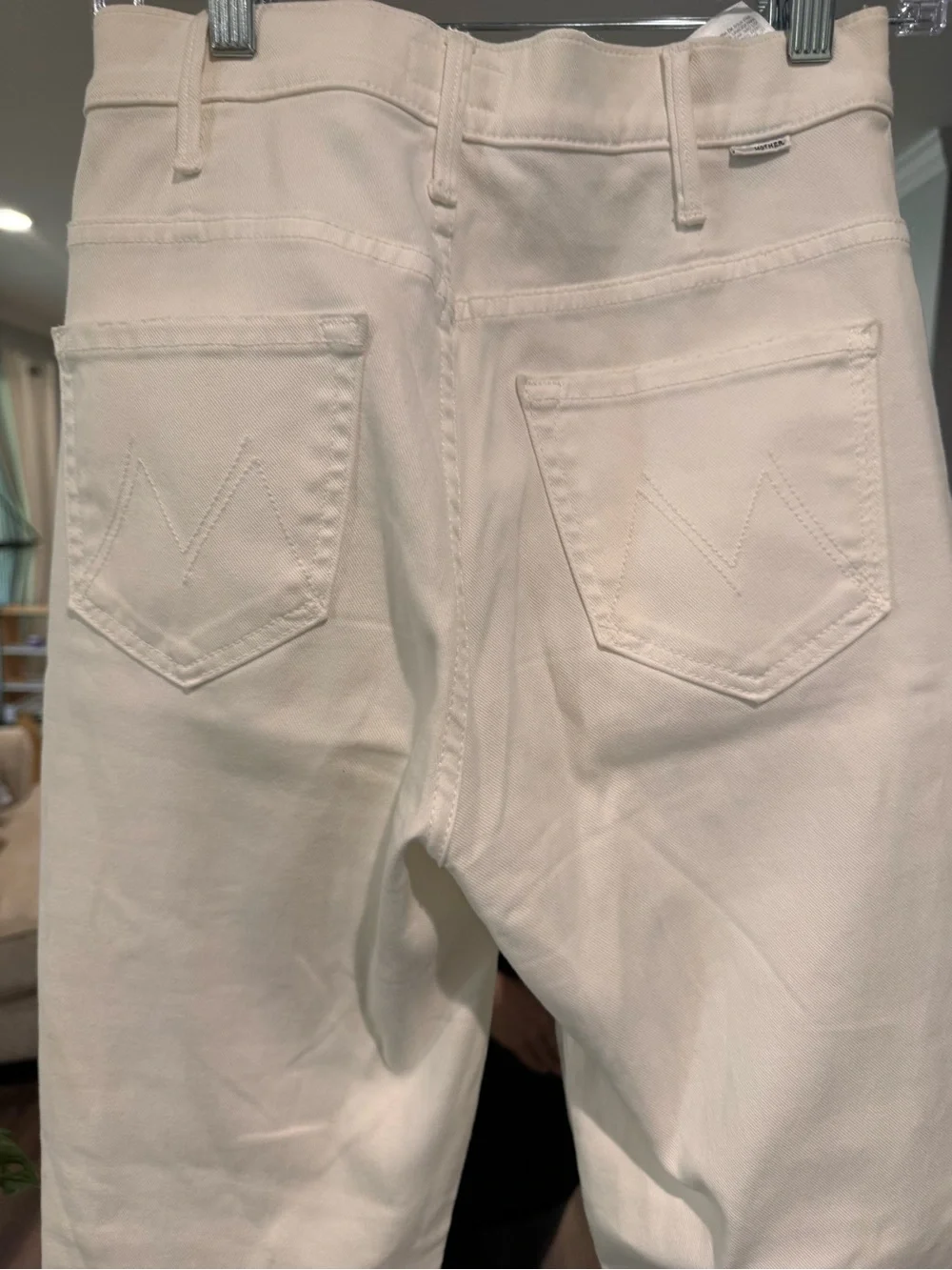 Mother Cropped White Hustler Ankle Fray High-Rise - Picture 4 of 9